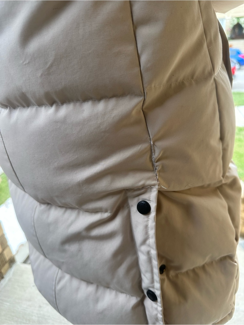 Canada Goose Light Beige Women's Down Puffer Coat with Fur-Trim Hood - Picture 8 of 11